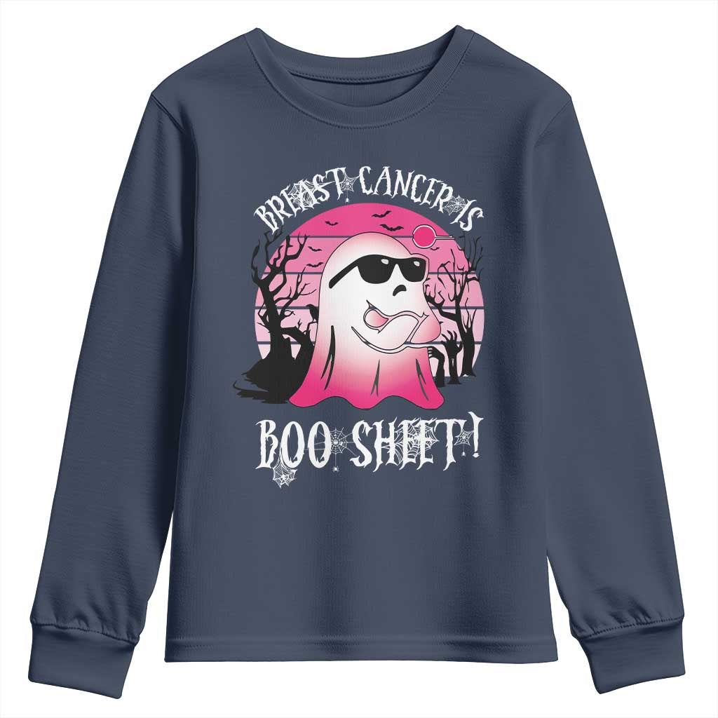 Breast Cancer Is Boo Sheet Youth Sweatshirt In October Ghost Wear Pink - Wonder Print Shop
