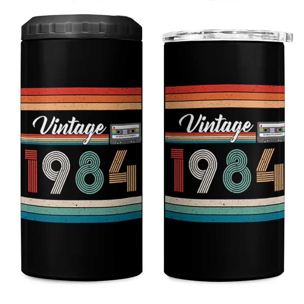 1984 Retro Birthday 4 in 1 Can Cooler Tumbler Vintage 42th Birthday Gift Classic 90s Style - Wonder Print Shop