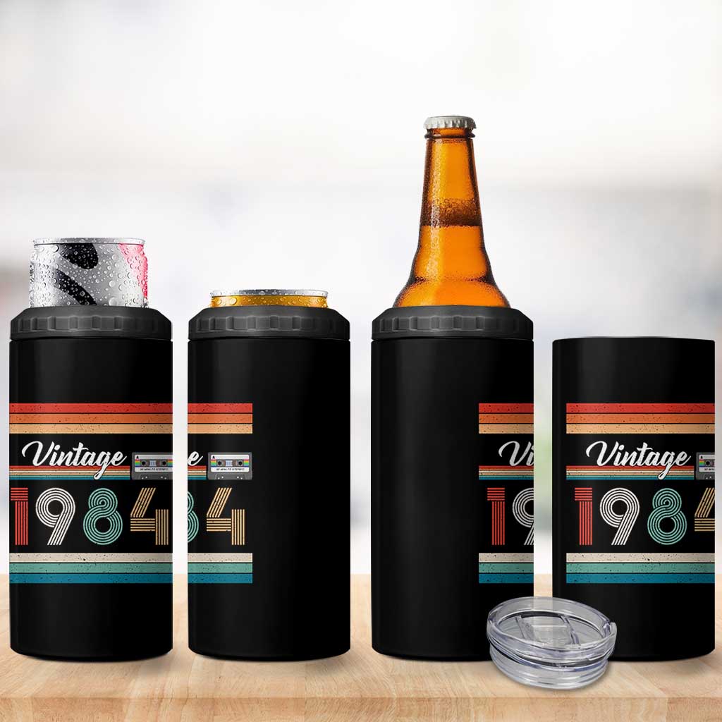 1984 Retro Birthday 4 in 1 Can Cooler Tumbler Vintage 42th Birthday Gift Classic 90s Style - Wonder Print Shop