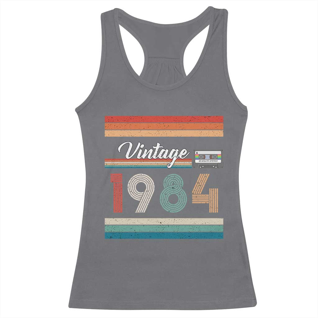 1984 Retro Birthday Racerback Tank Top Vintage 42th Birthday Gift Classic 90s Style - Wonder Print Shop