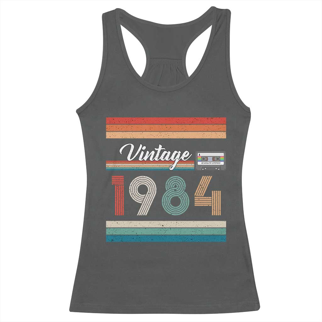 1984 Retro Birthday Racerback Tank Top Vintage 42th Birthday Gift Classic 90s Style - Wonder Print Shop