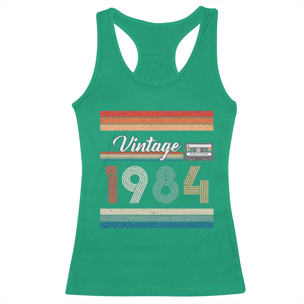 1984 Retro Birthday Racerback Tank Top Vintage 42th Birthday Gift Classic 90s Style - Wonder Print Shop