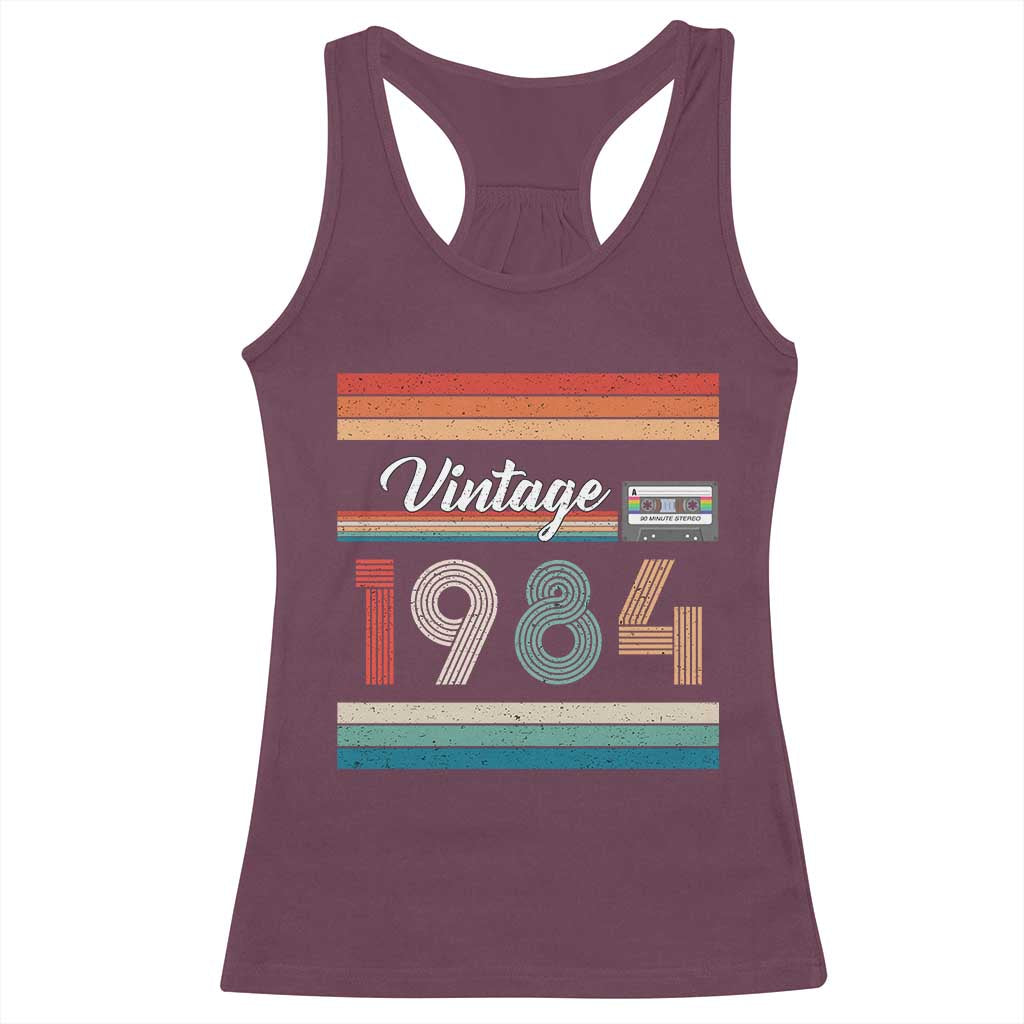 1984 Retro Birthday Racerback Tank Top Vintage 42th Birthday Gift Classic 90s Style - Wonder Print Shop