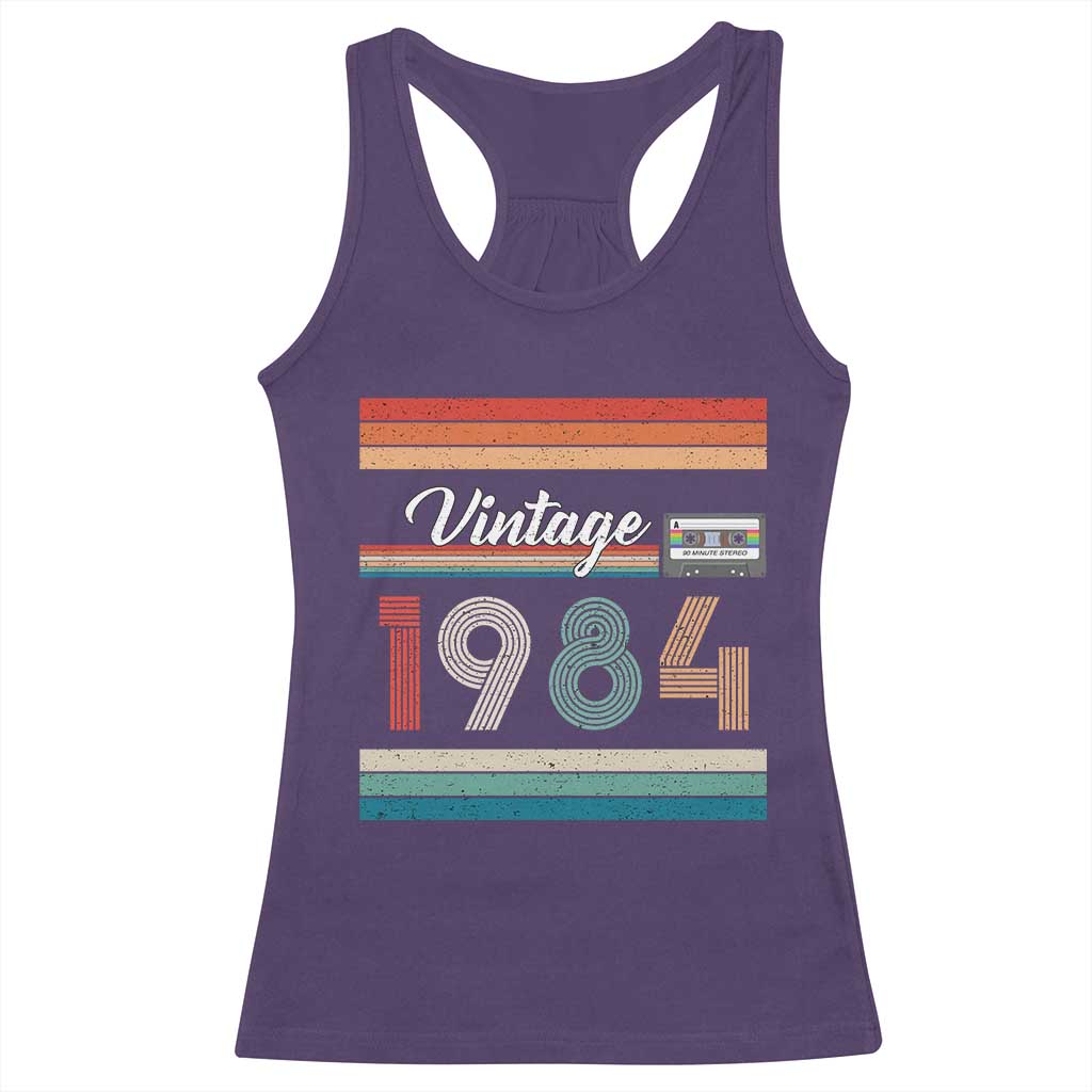 1984 Retro Birthday Racerback Tank Top Vintage 42th Birthday Gift Classic 90s Style - Wonder Print Shop