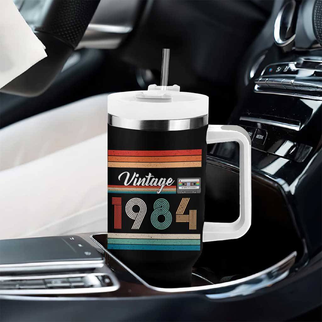 1984 Retro Birthday Tumbler With Handle Vintage 42th Birthday Gift Classic 90s Style - Wonder Print Shop