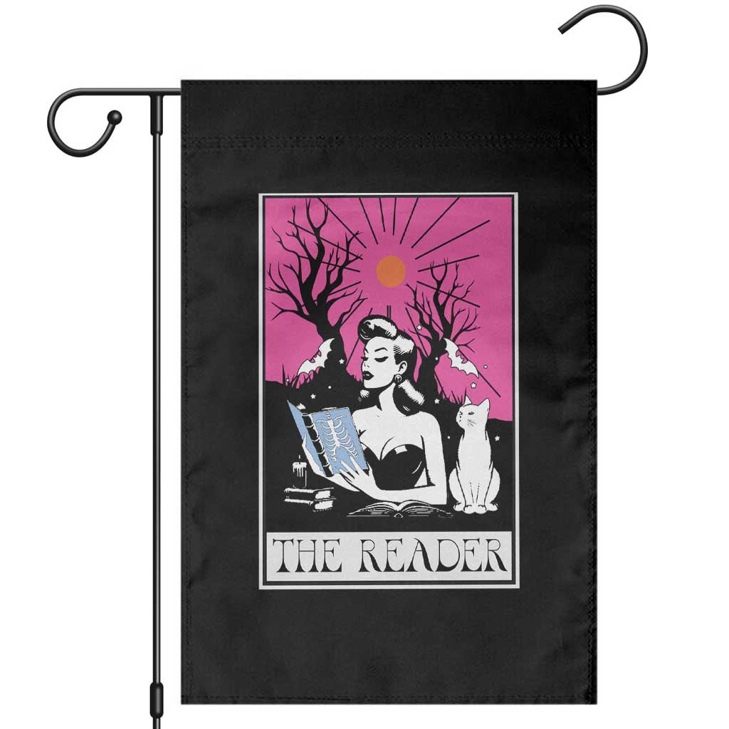 The Reader Tarot Garden Flag Witch Reading Book Club Occult Cat Mom - Wonder Print Shop