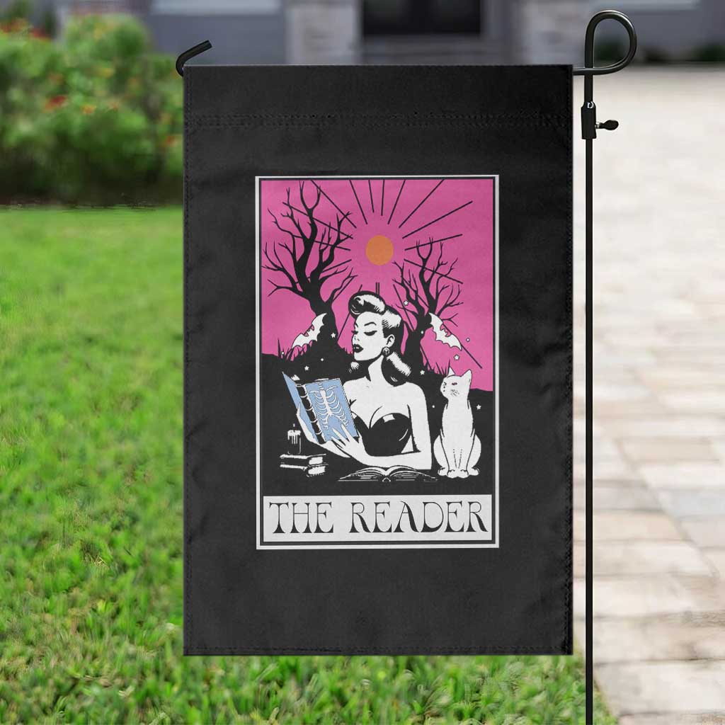 The Reader Tarot Garden Flag Witch Reading Book Club Occult Cat Mom - Wonder Print Shop