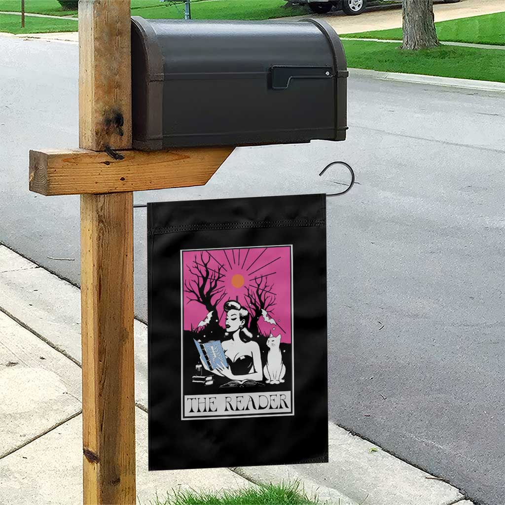 The Reader Tarot Garden Flag Witch Reading Book Club Occult Cat Mom - Wonder Print Shop