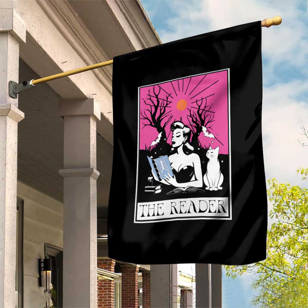 The Reader Tarot Garden Flag Witch Reading Book Club Occult Cat Mom - Wonder Print Shop