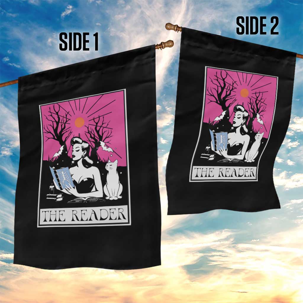The Reader Tarot Garden Flag Witch Reading Book Club Occult Cat Mom - Wonder Print Shop