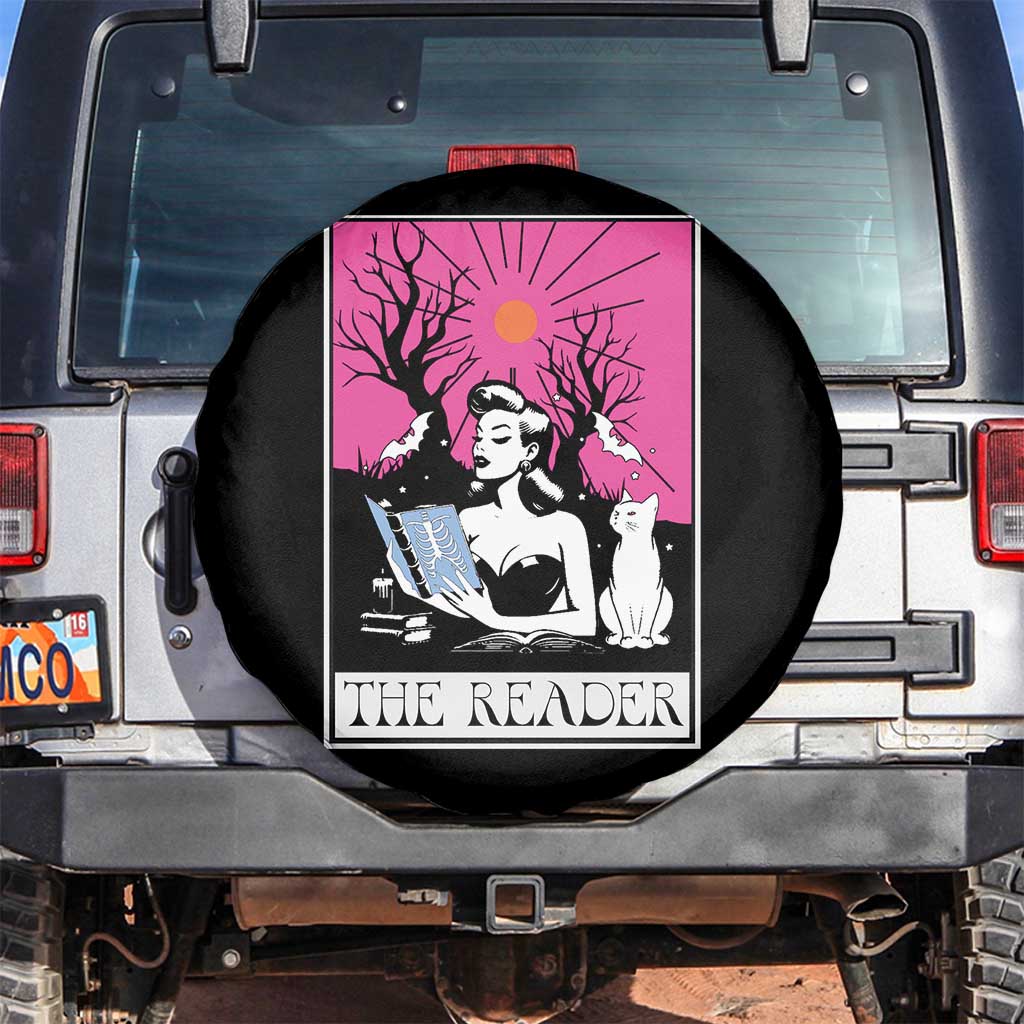 The Reader Tarot Spare Tire Cover Witch Reading Book Club Occult Cat Mom - Wonder Print Shop