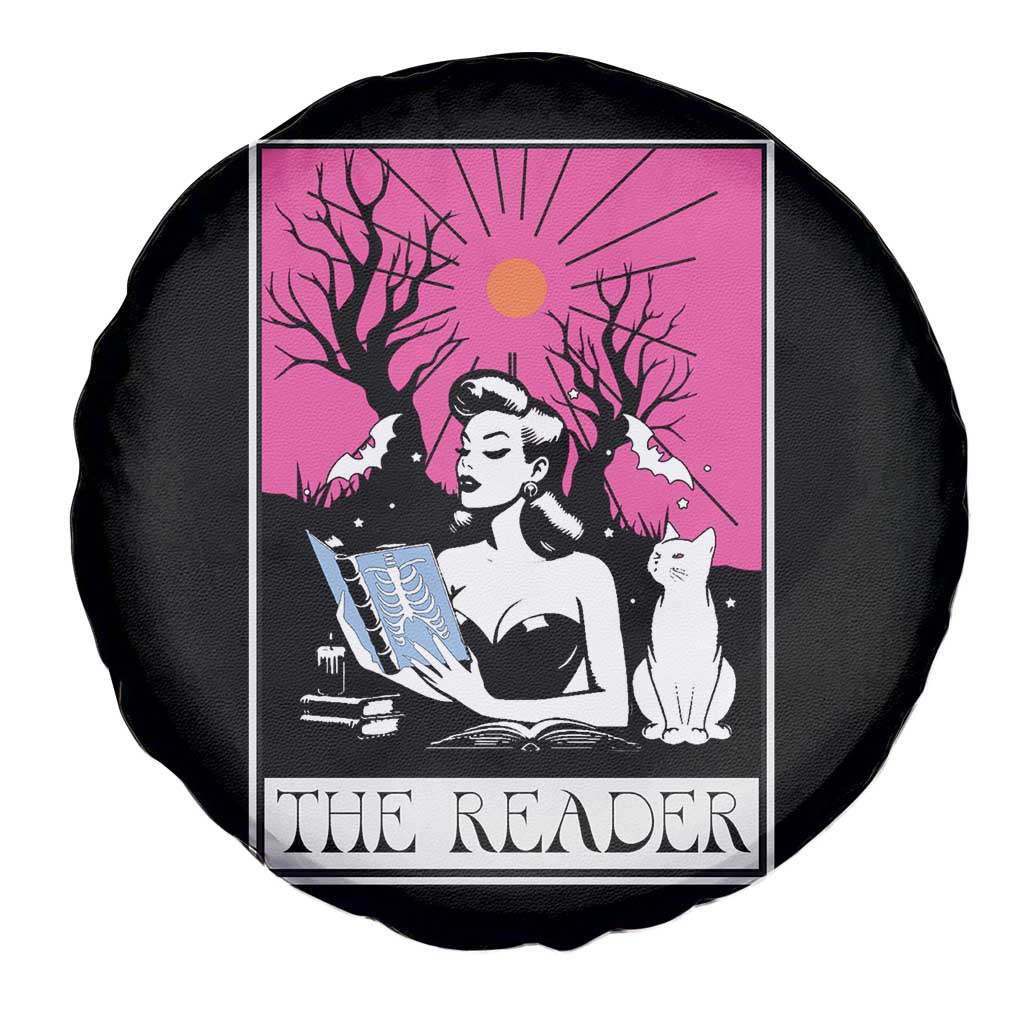 The Reader Tarot Spare Tire Cover Witch Reading Book Club Occult Cat Mom - Wonder Print Shop