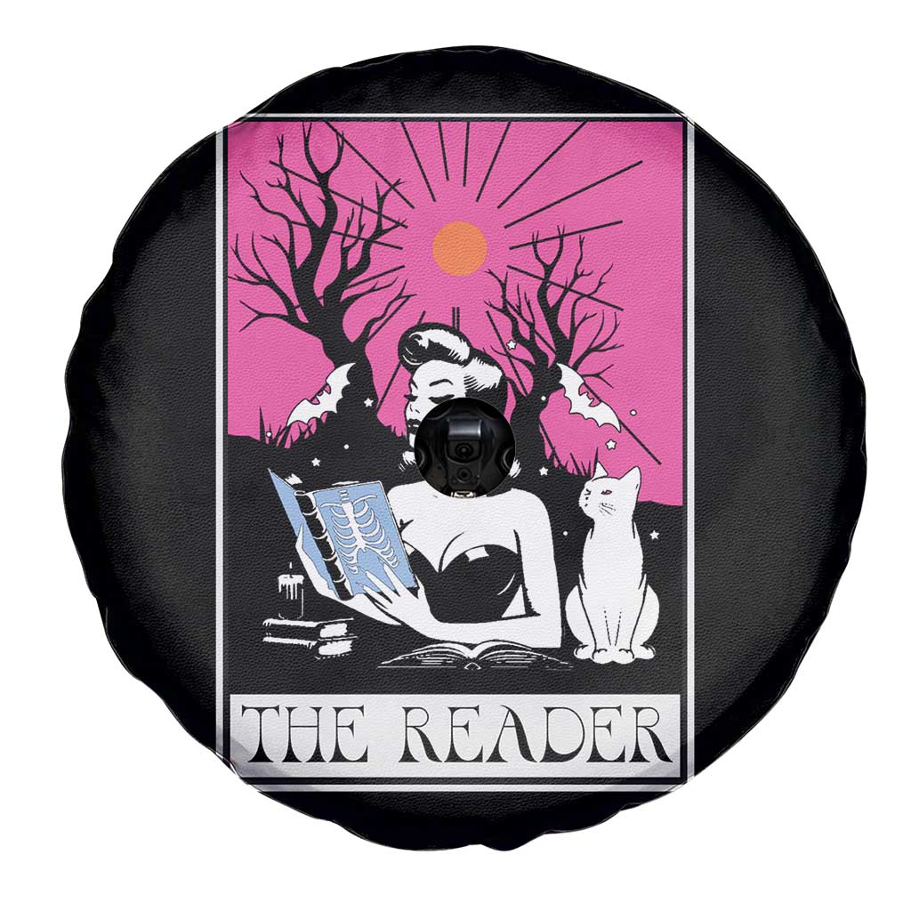 The Reader Tarot Spare Tire Cover Witch Reading Book Club Occult Cat Mom - Wonder Print Shop