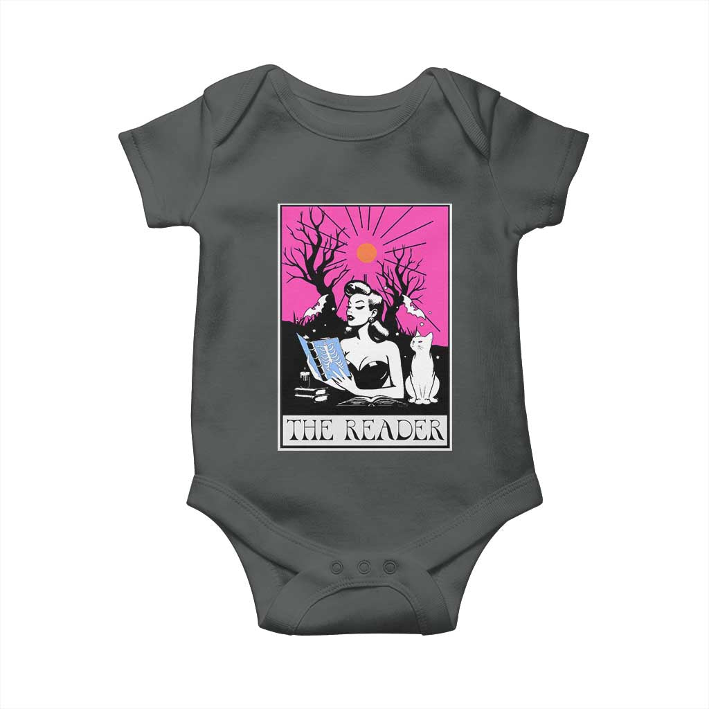 The Reader Tarot Baby Onesie Witch Reading Book Club Occult Cat Mom - Wonder Print Shop