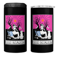 The Reader Tarot 4 in 1 Can Cooler Tumbler Witch Reading Book Club Occult Cat Mom - Wonder Print Shop