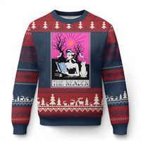 The Reader Tarot Ugly Christmas Sweater Witch Reading Book Club Occult Cat Mom - Wonder Print Shop