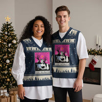 The Reader Tarot V-Neck Knit Sweater Vest Witch Reading Book Club Occult Cat Mom - Wonder Print Shop