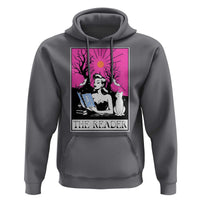 The Reader Tarot Hoodie Witch Reading Book Club Occult Cat Mom - Wonder Print Shop