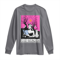 The Reader Tarot Long Sleeve Shirt Witch Reading Book Club Occult Cat Mom - Wonder Print Shop