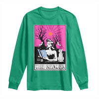 The Reader Tarot Long Sleeve Shirt Witch Reading Book Club Occult Cat Mom - Wonder Print Shop