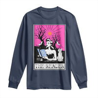 The Reader Tarot Long Sleeve Shirt Witch Reading Book Club Occult Cat Mom - Wonder Print Shop