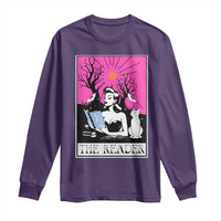 The Reader Tarot Long Sleeve Shirt Witch Reading Book Club Occult Cat Mom - Wonder Print Shop