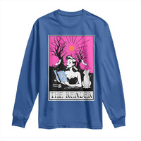 The Reader Tarot Long Sleeve Shirt Witch Reading Book Club Occult Cat Mom - Wonder Print Shop