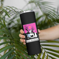 The Reader Tarot Skinny Tumbler Witch Reading Book Club Occult Cat Mom - Wonder Print Shop