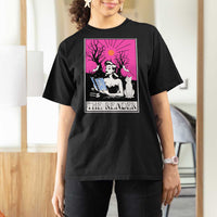 The Reader Tarot T Shirt For Women Witch Reading Book Club Occult Cat Mom - Wonder Print Shop