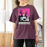 The Reader Tarot T Shirt For Women Witch Reading Book Club Occult Cat Mom - Wonder Print Shop