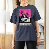 The Reader Tarot T Shirt For Women Witch Reading Book Club Occult Cat Mom - Wonder Print Shop