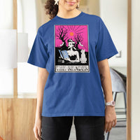 The Reader Tarot T Shirt For Women Witch Reading Book Club Occult Cat Mom - Wonder Print Shop