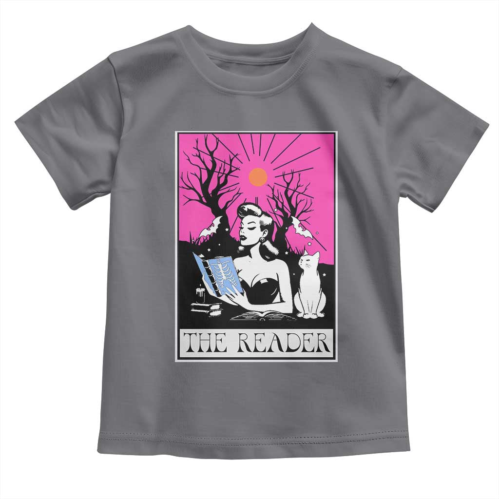 The Reader Tarot Toddler T Shirt Witch Reading Book Club Occult Cat Mom - Wonder Print Shop