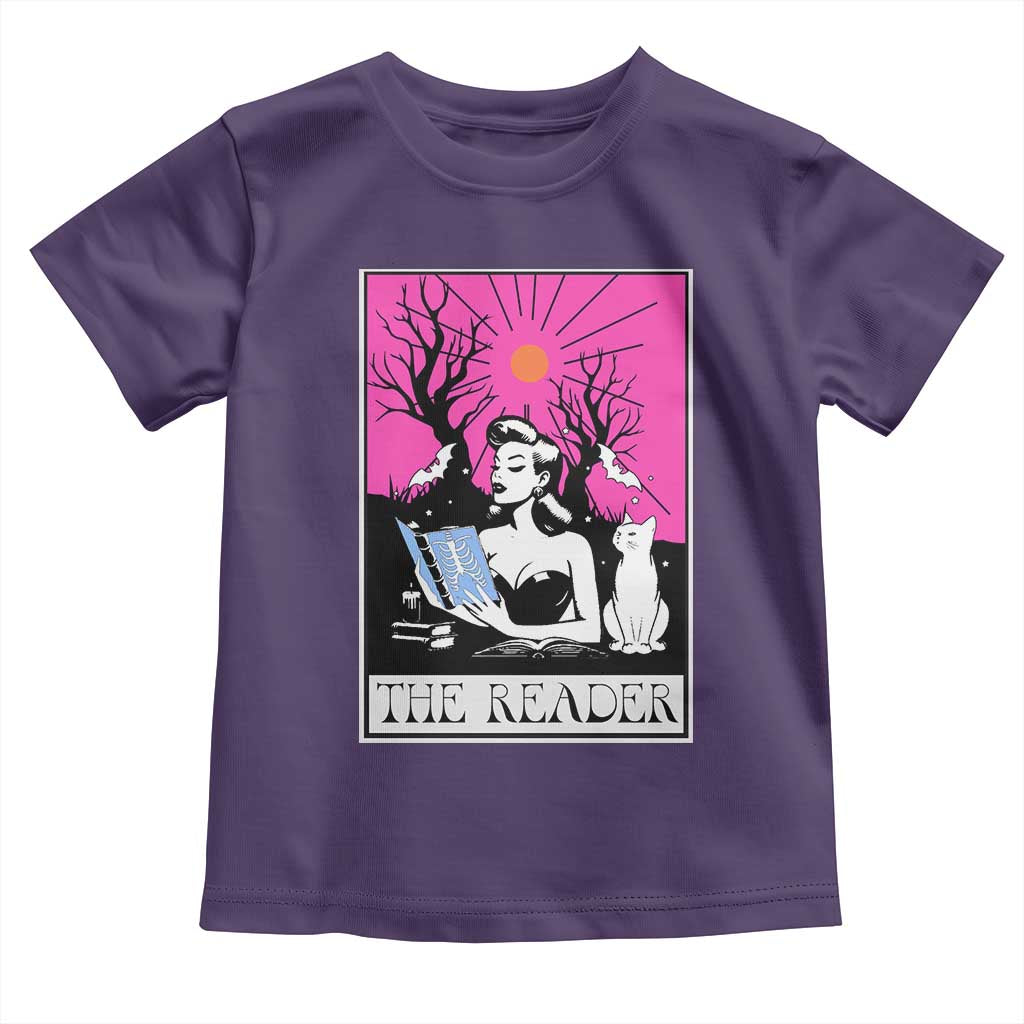 The Reader Tarot Toddler T Shirt Witch Reading Book Club Occult Cat Mom - Wonder Print Shop