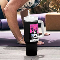 The Reader Tarot Tumbler With Handle Witch Reading Book Club Occult Cat Mom - Wonder Print Shop