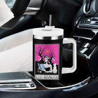 The Reader Tarot Tumbler With Handle Witch Reading Book Club Occult Cat Mom - Wonder Print Shop