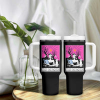 The Reader Tarot Tumbler With Handle Witch Reading Book Club Occult Cat Mom - Wonder Print Shop