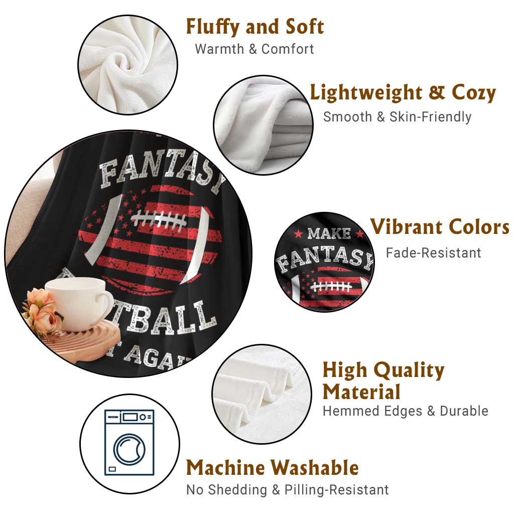 Funny Make Fantasy Football Great Again Throw Blanket - Wonder Print Shop