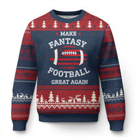 Funny Make Fantasy Football Great Again Ugly Christmas Sweater - Wonder Print Shop