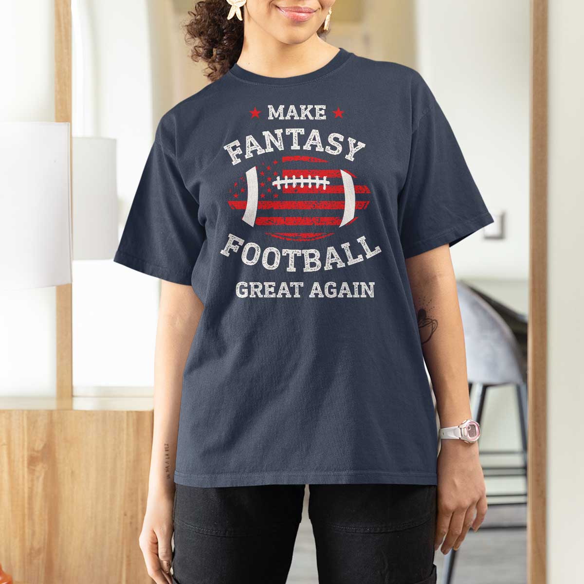 Funny Make Fantasy Football Great Again T Shirt For Women - Wonder Print Shop