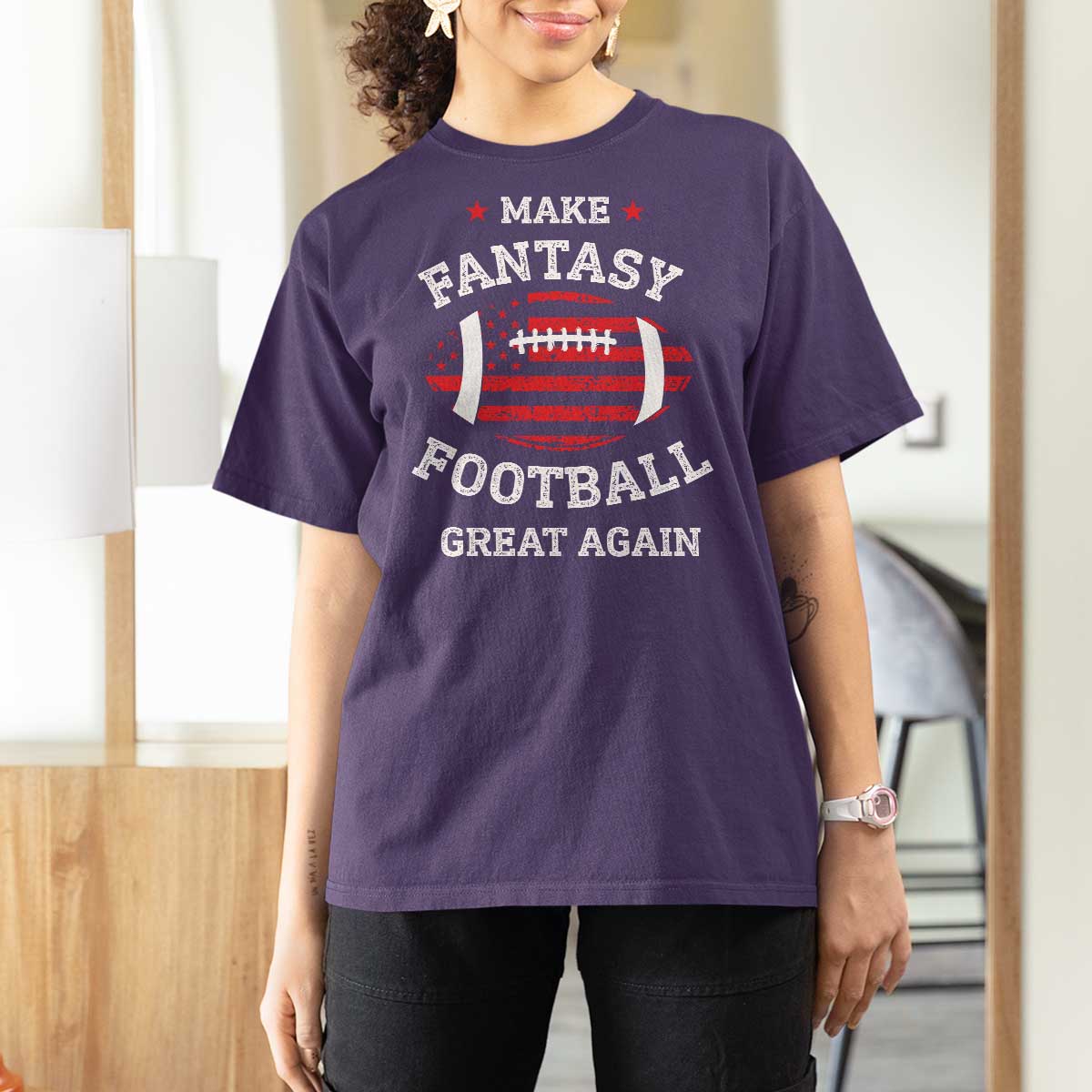 Funny Make Fantasy Football Great Again T Shirt For Women - Wonder Print Shop