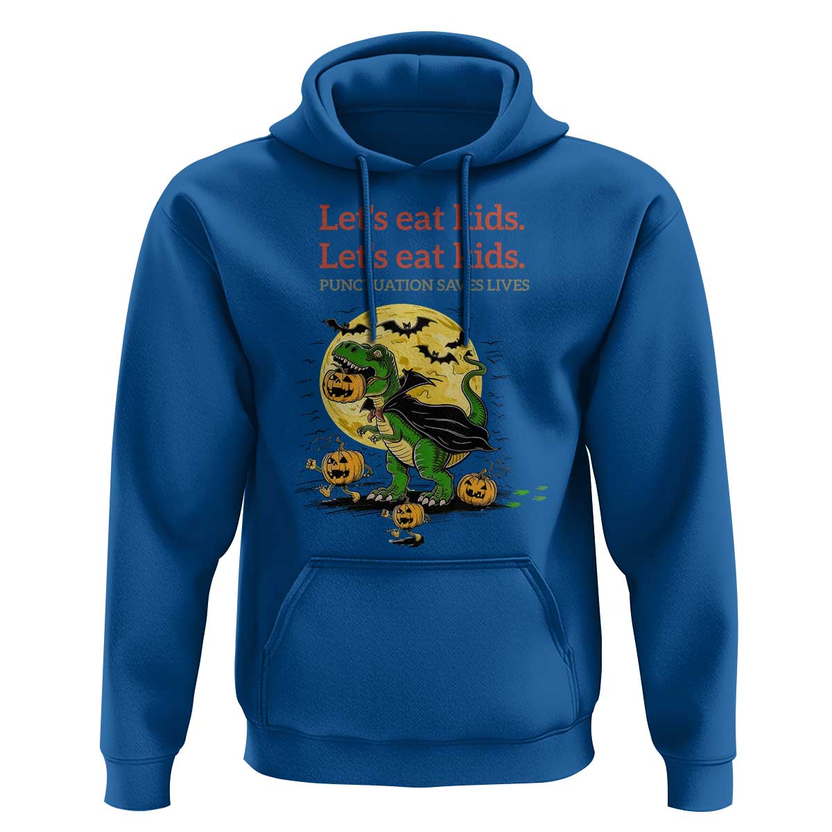 Grammar English Teacher Hoodie Funny Halloween Dinosaurs Pumpkin Punctuation Saves Lives