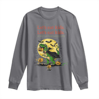 Grammar English Teacher Long Sleeve Shirt Funny Halloween Dinosaurs Pumpkin Punctuation Saves Lives