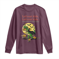 Grammar English Teacher Long Sleeve Shirt Funny Halloween Dinosaurs Pumpkin Punctuation Saves Lives