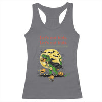 Grammar English Teacher Racerback Tank Top Funny Halloween Dinosaurs Pumpkin Punctuation Saves Lives