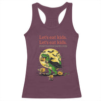 Grammar English Teacher Racerback Tank Top Funny Halloween Dinosaurs Pumpkin Punctuation Saves Lives