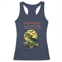 Grammar English Teacher Racerback Tank Top Funny Halloween Dinosaurs Pumpkin Punctuation Saves Lives