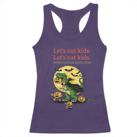 Grammar English Teacher Racerback Tank Top Funny Halloween Dinosaurs Pumpkin Punctuation Saves Lives
