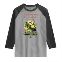 Grammar English Teacher Raglan Shirt Funny Halloween Dinosaurs Pumpkin Punctuation Saves Lives