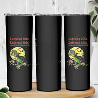 Grammar English Teacher Skinny Tumbler Funny Halloween Dinosaurs Pumpkin Punctuation Saves Lives